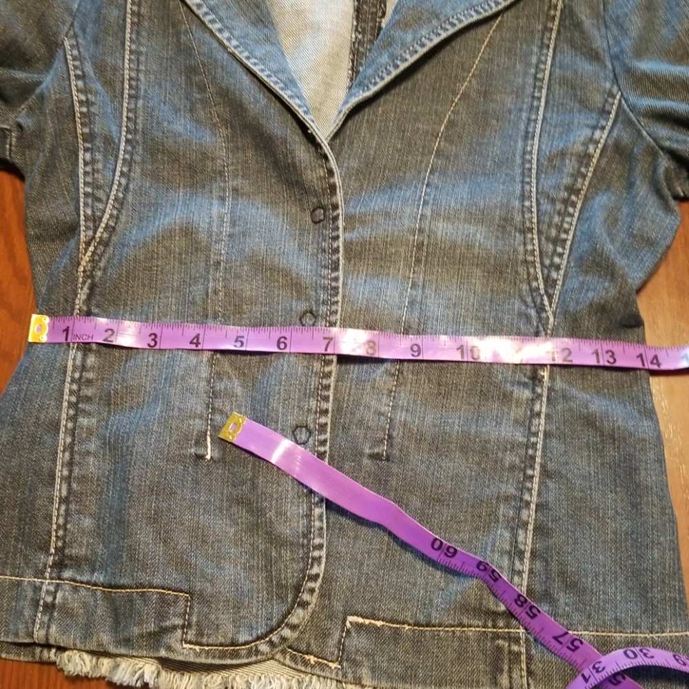Blue Asphalt back fringe jean jacket t126:7:918 - Picture 8 of 8
